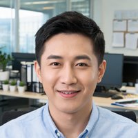 一位30岁左右男性用户头像，面带微笑，背景是办公室